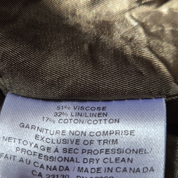 Teenflo Linen Taupe Waist Length Jacket. Size 10 - Picture 10 of 12